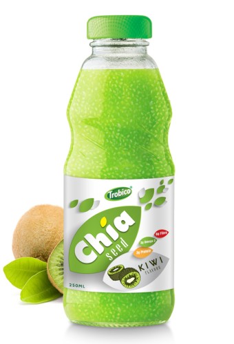 250ml Chia Seed kiwi Flavour Glass bottle